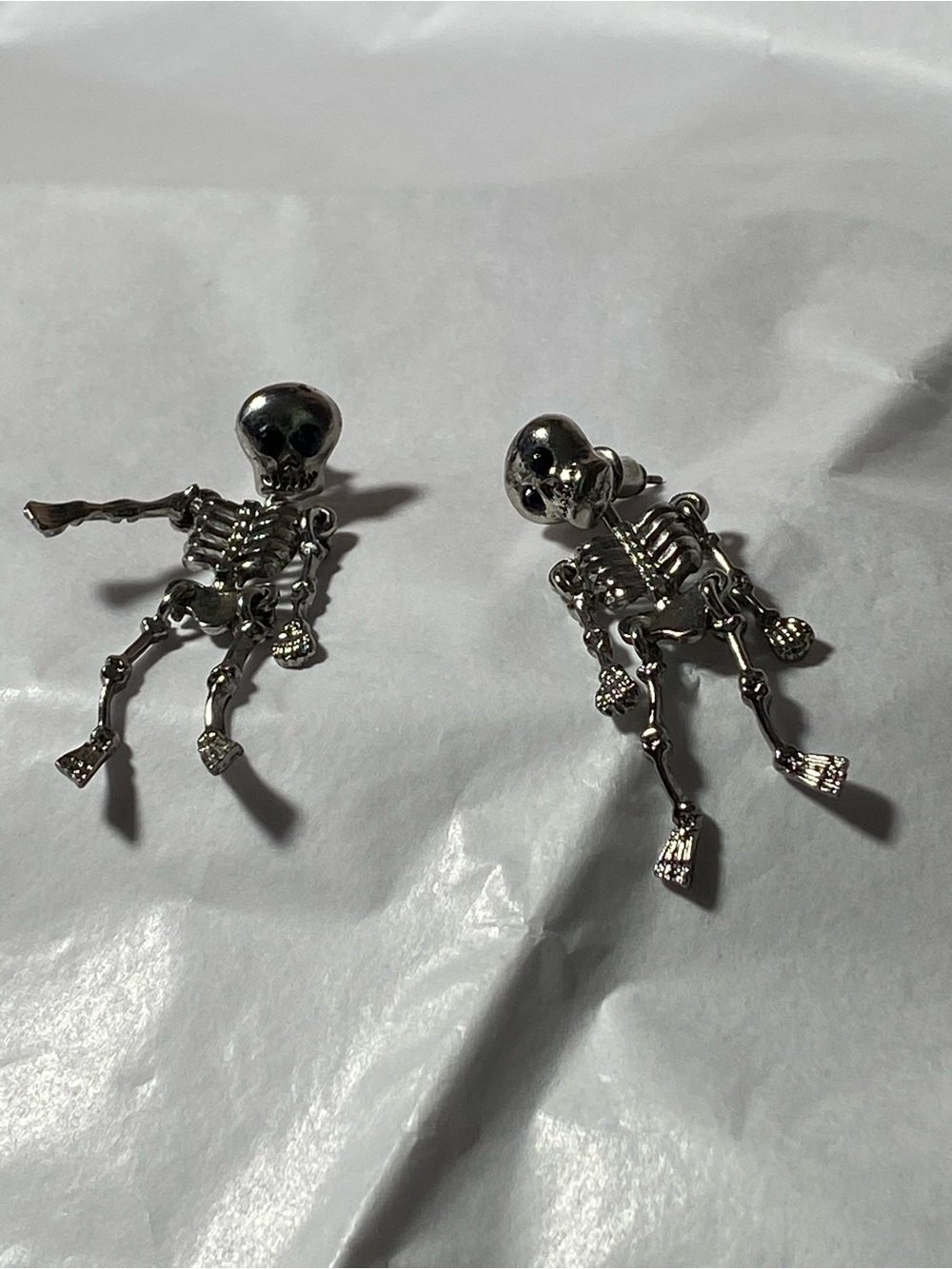Silver Skeleton Dangle Earrings - Women Jewelry